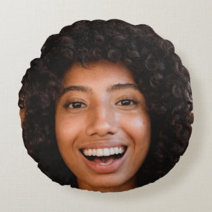 Coussins Ronds Téléchargement de la photo Selfie   Votre Fun Face