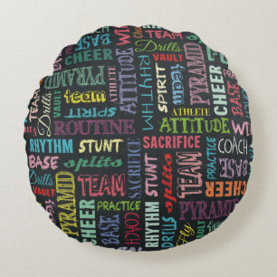Coussins Ronds Termes de Cheer sur le Tableau Noir