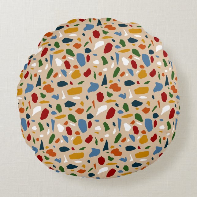 Coussins Ronds Terrazzo Motif coloré (Devant)
