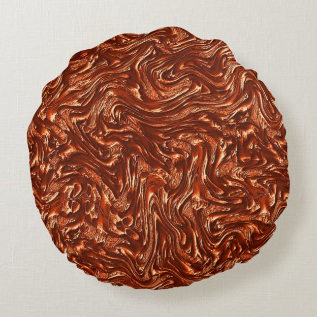Coussins Ronds Terre cuite brune texturée (Dos)
