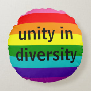 Coussins Ronds Texte personnalisé LGBT - Indicateur Arc-en-ciel