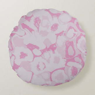 Coussins Ronds textile floral rose et blanc