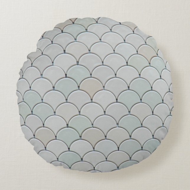 Coussins Ronds textile graphique gris (Devant)