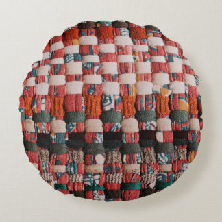 COUSSINS RONDS TEXTILE VERT ROUGE ET BLEU