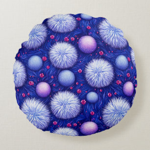 Coussins Ronds Texture Abstrait avec Orbes Brillantes et Flous