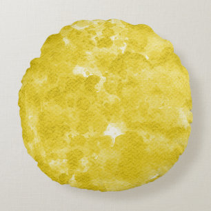 Coussins Ronds Texture aquarelle jaune moutarde gras