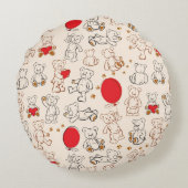 Coussins Ronds Texture avec Nounours (Dos)