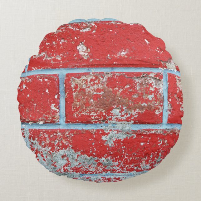 Coussins Ronds Texture background surface wallpaper red blue bric (Devant)