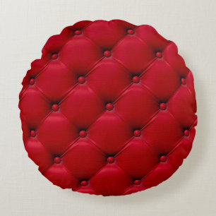 Coussins Ronds Texture boutonnée rouge : motif extensible.