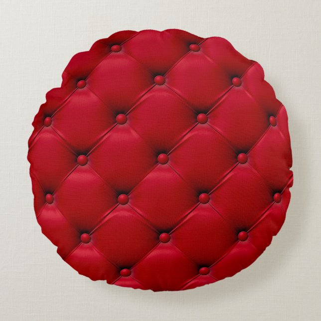 Coussins Ronds Texture boutonnée rouge : motif extensible. (Devant)