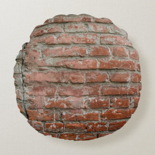 Coussins Ronds Texture. Brick. Mur. Un arrière - plan avec attrit