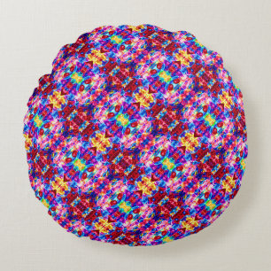 Coussins Ronds Texture de bijoux abstraits colorés mignons