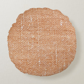 Coussins Ronds Texture de fond en toile de lin marron