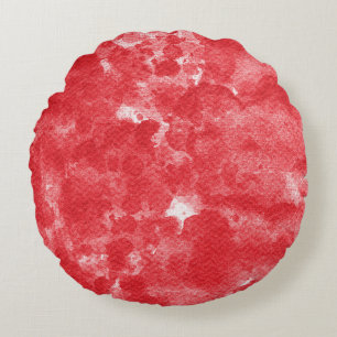 Coussins Ronds Texture de peinture à l'eau moderne rouge cramoisi