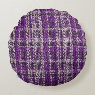 Coussins Ronds Texture du tissu de tartan violet utile comme supp