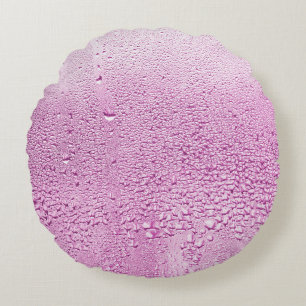 Coussins Ronds Texture d'une goutte de pluie sur un verre mouillé