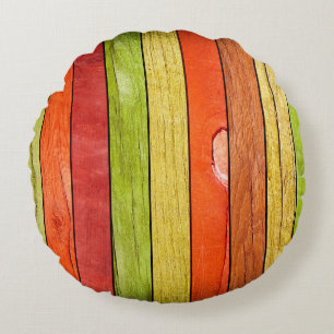 Coussins Ronds texture en bois coloré, 3D illustration3d, abstrai