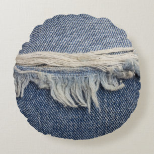 Coussins Ronds Texture jean déchiré, arrière - plan élégant.
