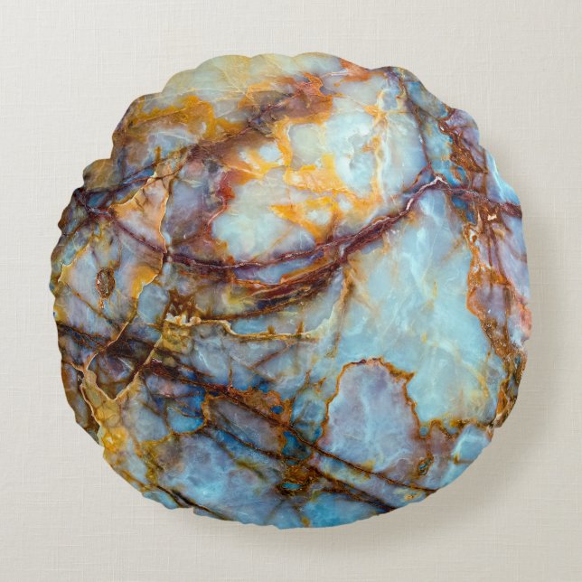 Coussins Ronds texture unique de pierre naturelle - marbre, onyx, (Devant)