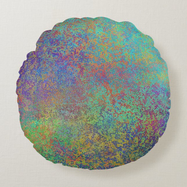 Coussins Ronds texture violette et turquoise (Devant)