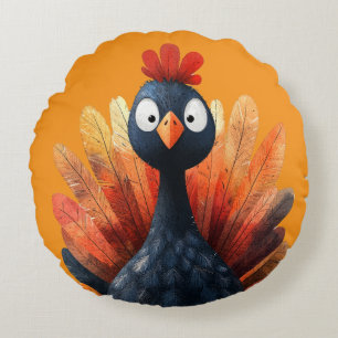 Coussins Ronds Thanksgiving Theme Them Pillow avec la Turquie