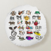 Coussins Ronds The Greek Alphabet Letters (Dos)