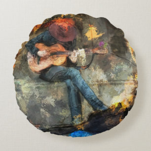 Coussins Ronds The Guitar Man