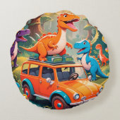 Coussins Ronds The Velociraptors Family Vacation  (Dos)