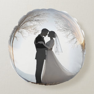 Coussins Ronds Thème de mariage Romantique 