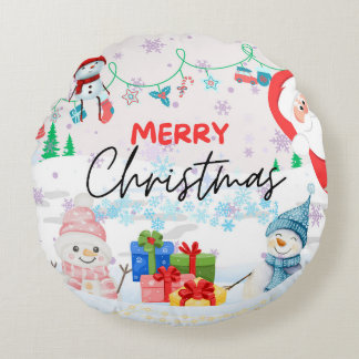 Coussins Ronds Thème de Noël Oreiller à Thème (Rond)