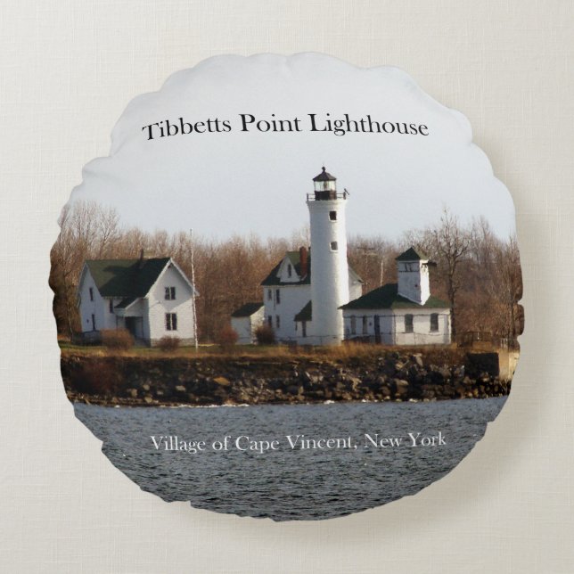 Coussins Ronds Tibbetts Point Lighthouse oreiller rond (Devant)