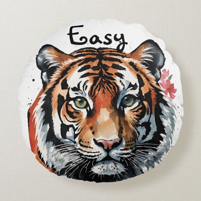 Coussins Ronds Tigre facile (Devant)