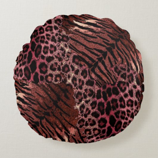 Coussins Ronds Tigre léopard tendance (Devant)