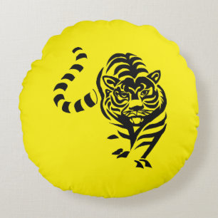 Coussins Ronds Tigre noir