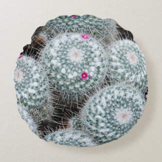 Coussins Ronds Tiny rose Fleurs Plantes Cactus
