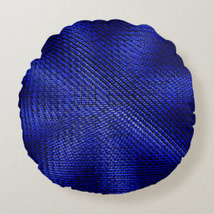 Coussins Ronds Tissu bleu et noir