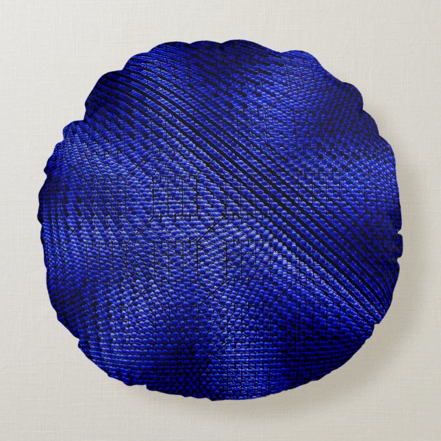 Coussins Ronds Tissu bleu et noir (Devant)