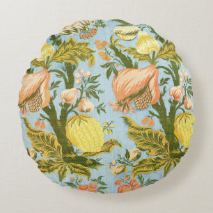 Coussins Ronds Tissu damassé classique baroque floral fruit