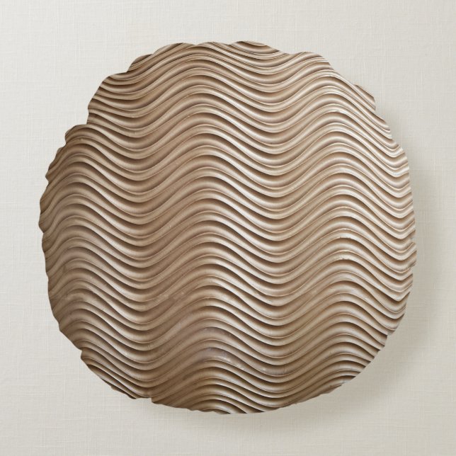 Coussins Ronds Tissu rayé blanc et gris (Devant)