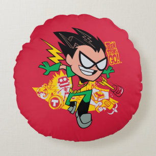 Coussins Ronds Titans Ados, partez !   Robin's Arsenal Graphic