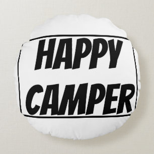 Coussins Ronds Titre : Joyeux Campeur Drôle de Camping Aventure E