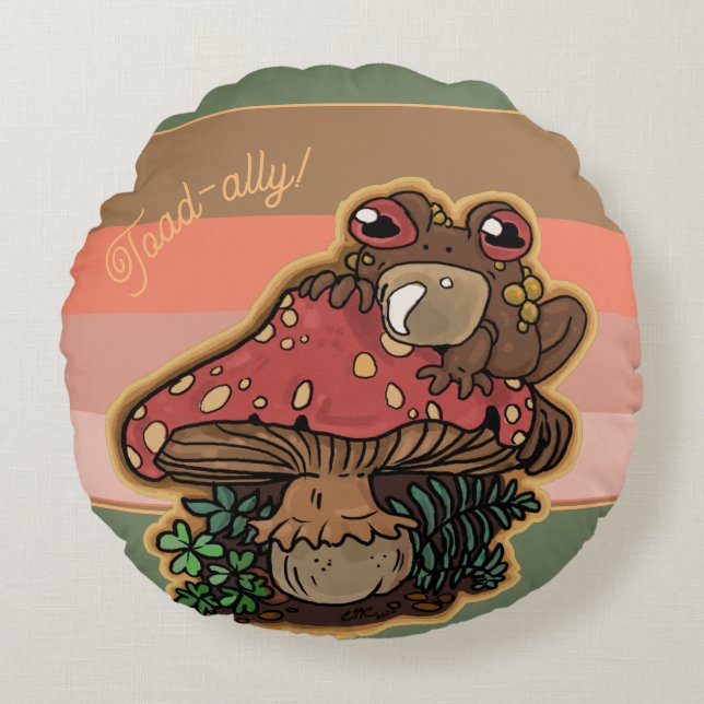 Coussins Ronds Toad-allyToadstool Toad (Devant)