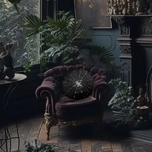 Coussins Ronds Toile d'araignée effrayante et effrayante