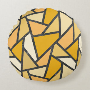 Coussins Ronds Tons de motif en vitrail jaune