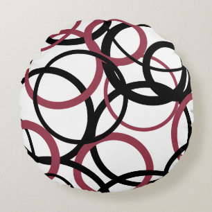 Coussins Ronds Topaz fumé et cercles noirs