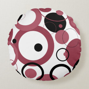 Coussins Ronds Topaz fumé et cercles noirs