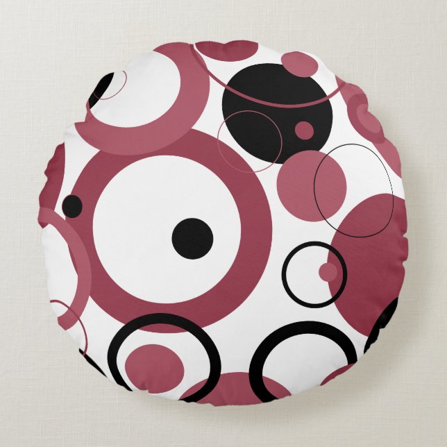 Coussins Ronds Topaz fumé et cercles noirs (Devant)