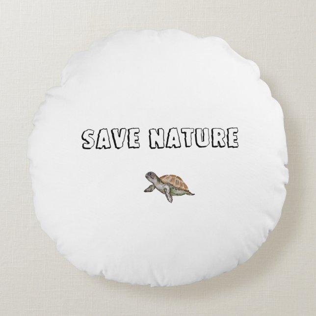 Coussins Ronds Tortue aquarelle (Devant)