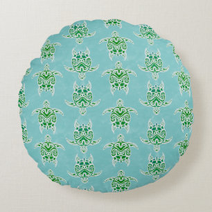 Coussins Ronds Tortues de mer vertes de Seagreen