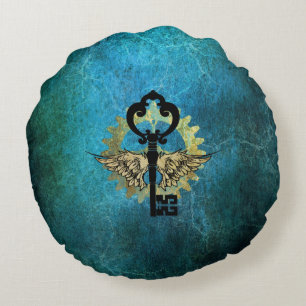 Coussins Ronds Touche aile Steampunk et conception de roulette Co